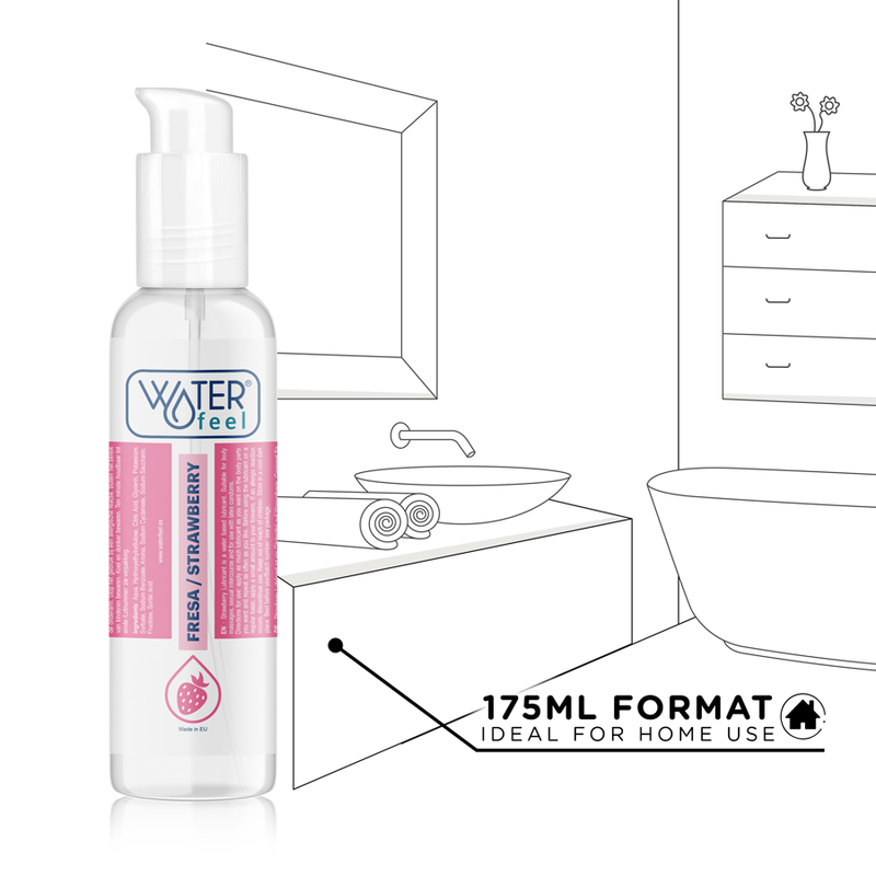 WATERFEEL - Vannbasert glidemiddel med smak Jordbær 175 ml