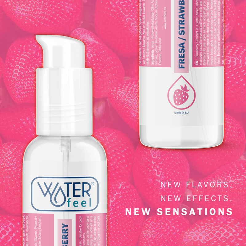 WATERFEEL - Vannbasert glidemiddel med smak Jordbær 175 ml