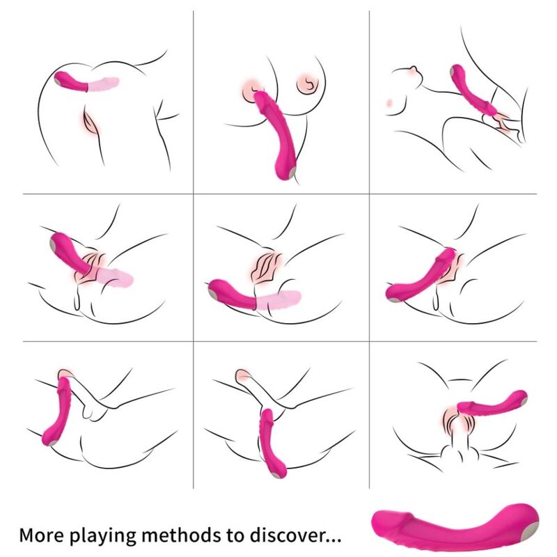 ARMONY - G-punktsvibrator med dildo Silikon Fuchsia