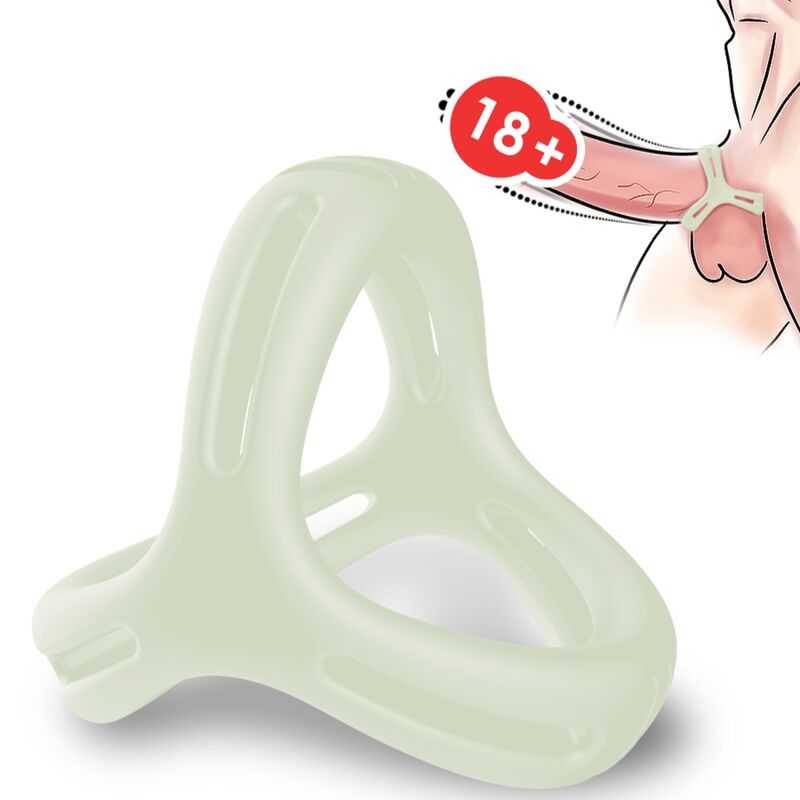 ARMONY - X-Ring Multiposisjon Penis- og pungring Selvlysende