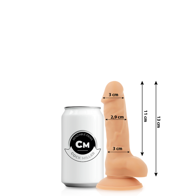 COCK MILLER - Cocksil Bøyelig dildo 13 cm Hud