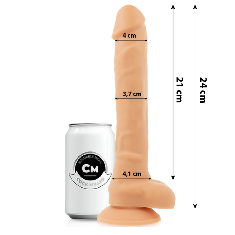 COCK MILLER - Cocksil Bøyelig Silikondildo Dobbel Tetthet 24 cm