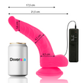 DIVERSIA - Fleksibel vibrerende dildo med fjernkontroll Rosa 21,5 cm