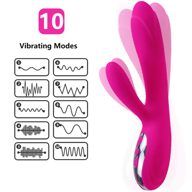 ARMONY - Fleksibel vibrator med klitorisstimulator og varme