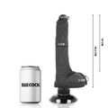 BASECOCK - Realistisk vibrator 2-i-1 Sort 18,5 cm