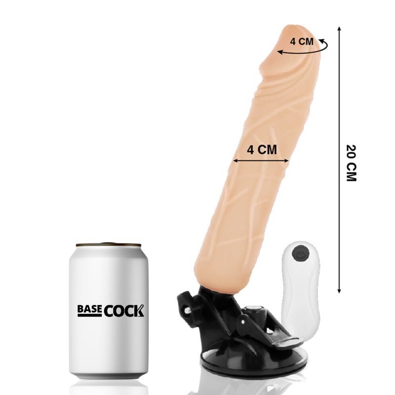 BASECOCK - Realistisk Vibrator med Fjernkontroll Hudfarge 20 cm (12 modi)