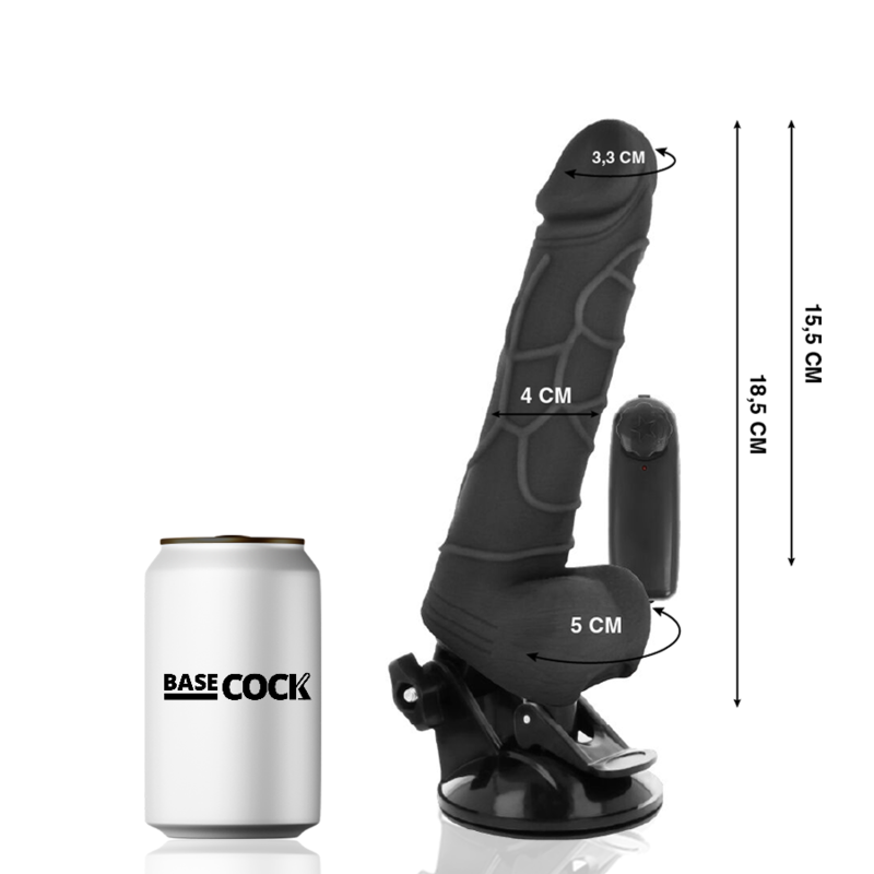 BASECOCK - Vibrator Sort 18,5 cm