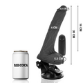 BASECOCK - Realistisk Vibrator med Pung & Fjernkontroll Sort 20 cm