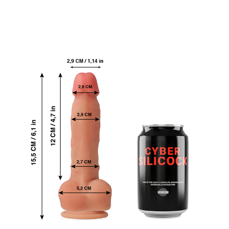CYBER SILICOCK - Ansel Ultrarealistisk dildo 15,5 cm