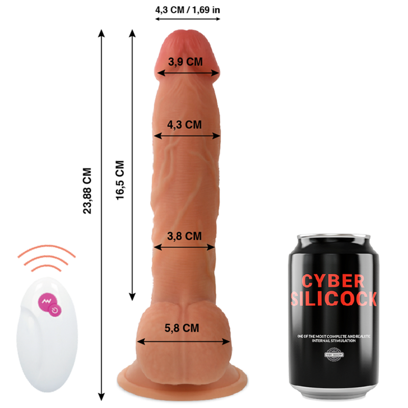 CYBER SILICOCK - Master Ben Realistisk Vibrator med Fjernkontroll 23,88 cm