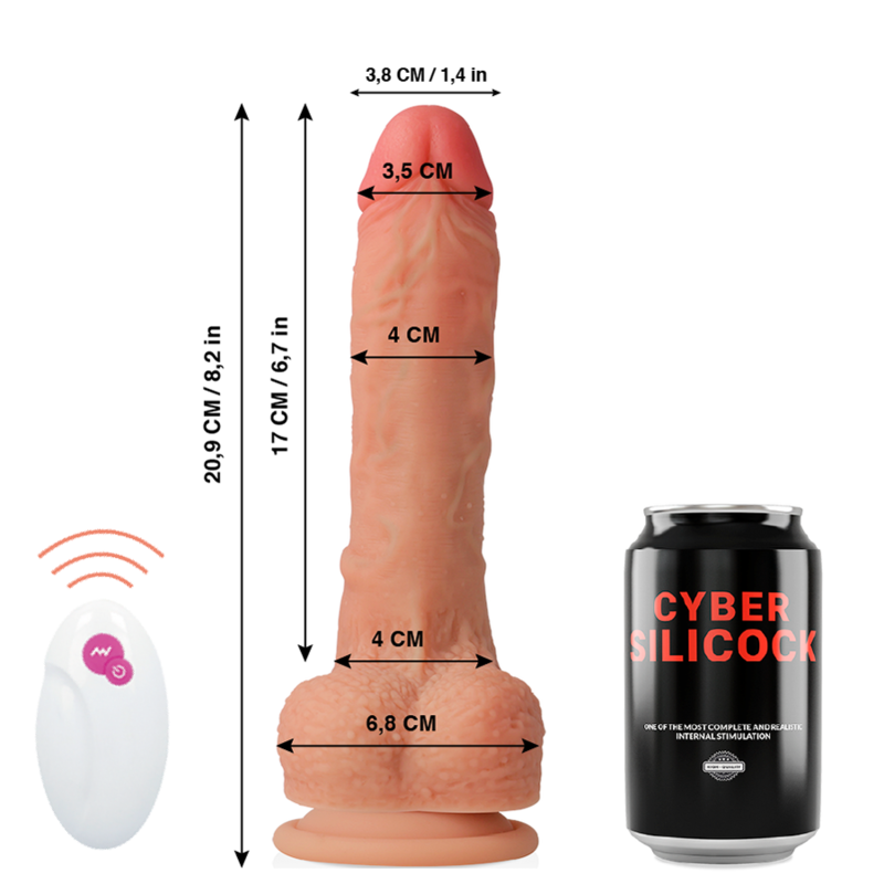 CYBER SILICOCK - Mr Rick Realistisk Vibrator med Fjernkontroll 20,9 cm