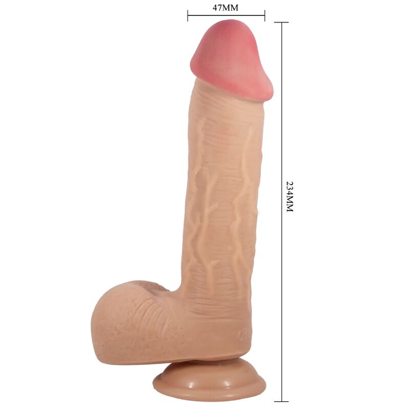 PRETTY LOVE - Sliding Skin Realistisk dildo med testikler og sugekopp Hud 23,4 cm