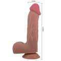 PRETTY LOVE - Sliding Skin Realistisk dildo med testikler og sugekopp Brun 23,4 cm
