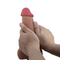 PRETTY LOVE - Sliding Skin Realistisk dildo med testikler og sugekopp Brun 23,4 cm