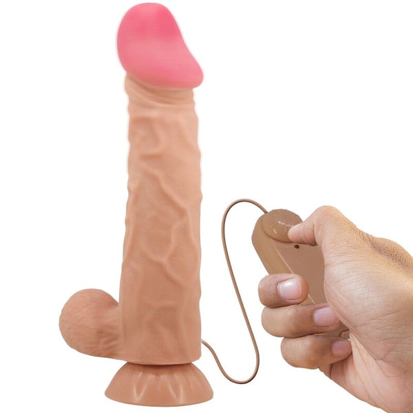PRETTY LOVE - Sliding Skin Vibrerende Realistisk Dildo med Fjernkontroll Hud 24 cm
