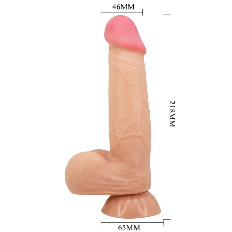 PRETTY LOVE - Sliding Skin Vibrerende Realistisk Dildo med Fjernkontroll Hud 21,8 cm