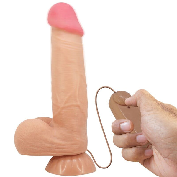 PRETTY LOVE - Sliding Skin Vibrerende Realistisk Dildo med Fjernkontroll Hud 21,8 cm