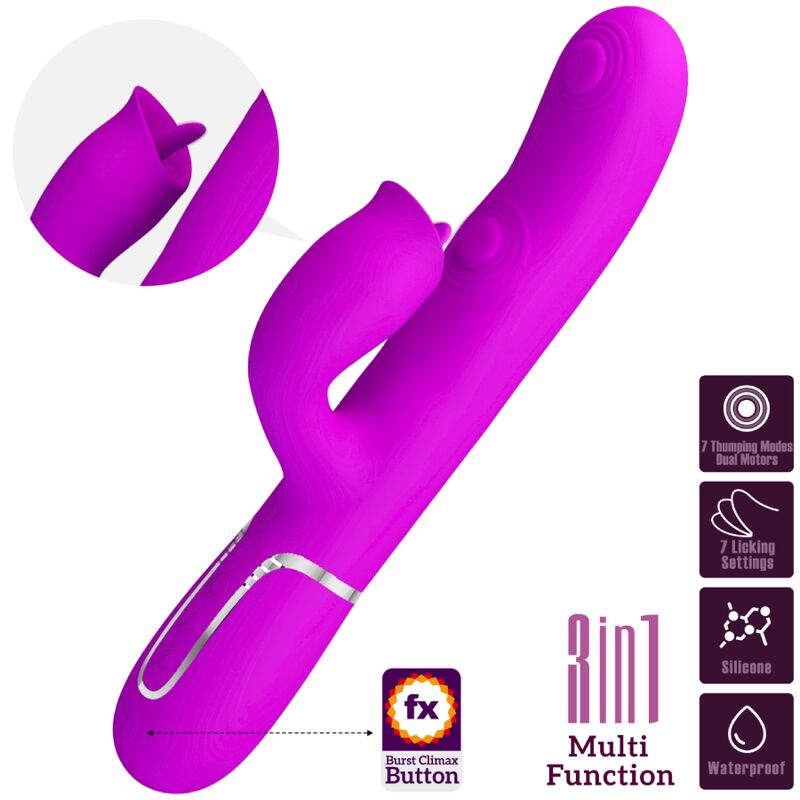 PRETTY LOVE - Rabbitvibrator med slikkefunksjon