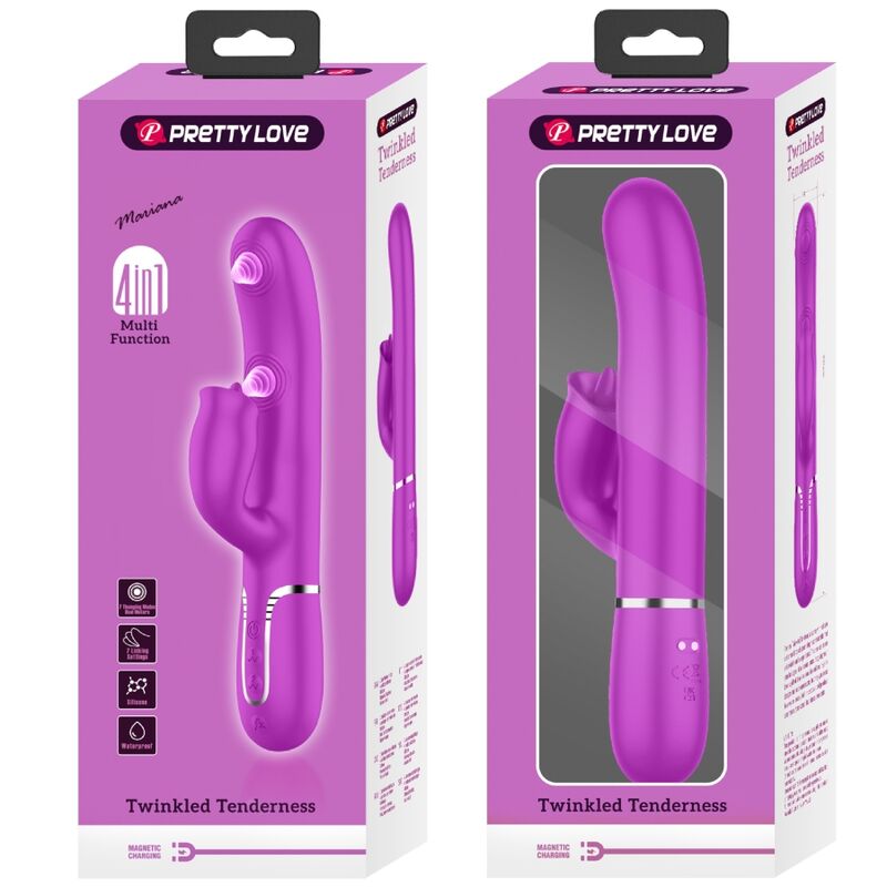 PRETTY LOVE - Rabbitvibrator med slikkefunksjon