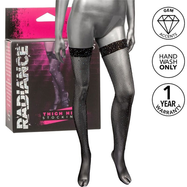 CALEXOTICS - Radiance Hold-up strømper med rhinestones