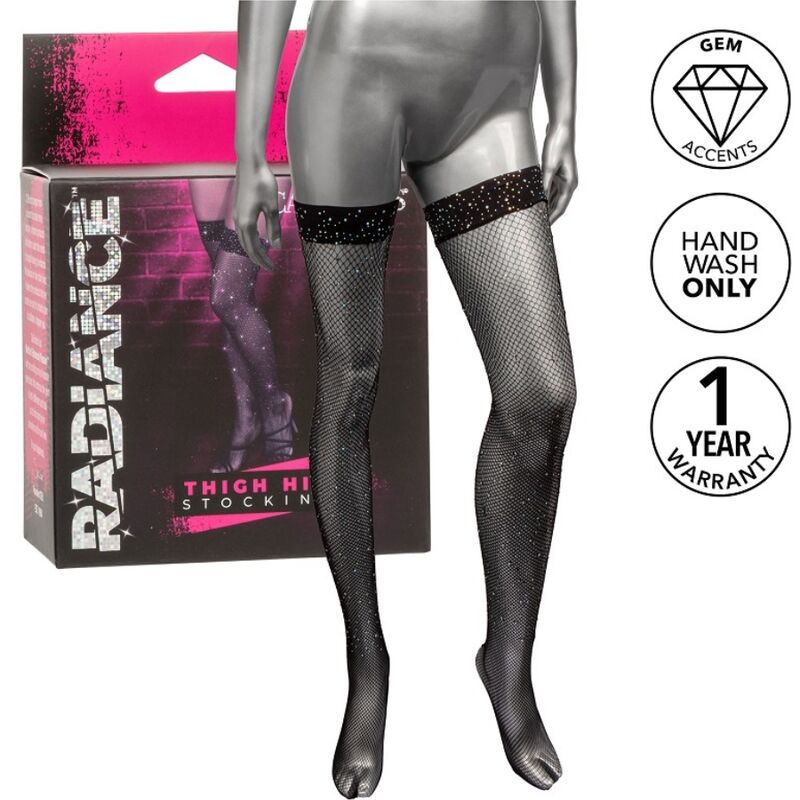 CALEXOTICS - Radiance Hold-up strømper med rhinestones