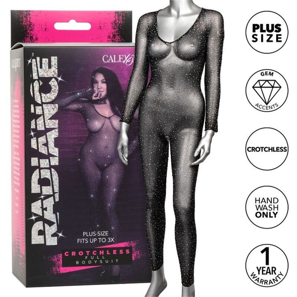 CALEXOTICS - Radiance Body med åpen skritt og rhinestones