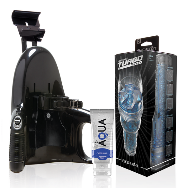 Fleshlight Turbo Thrust Blue Ice Masturbator + Universal Launch + Glidemiddel 50 ml