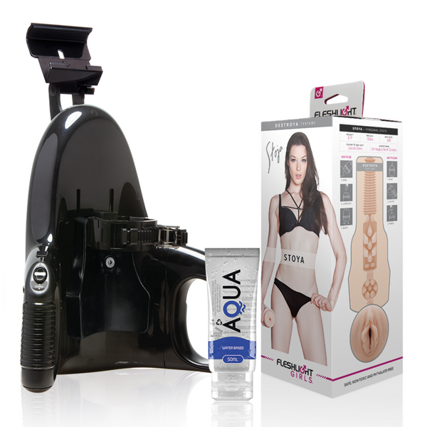 FLESHLIGHT - Vagina Stoya Destroya + Universal Launch + Aqua Quality glidemiddel 50 ml