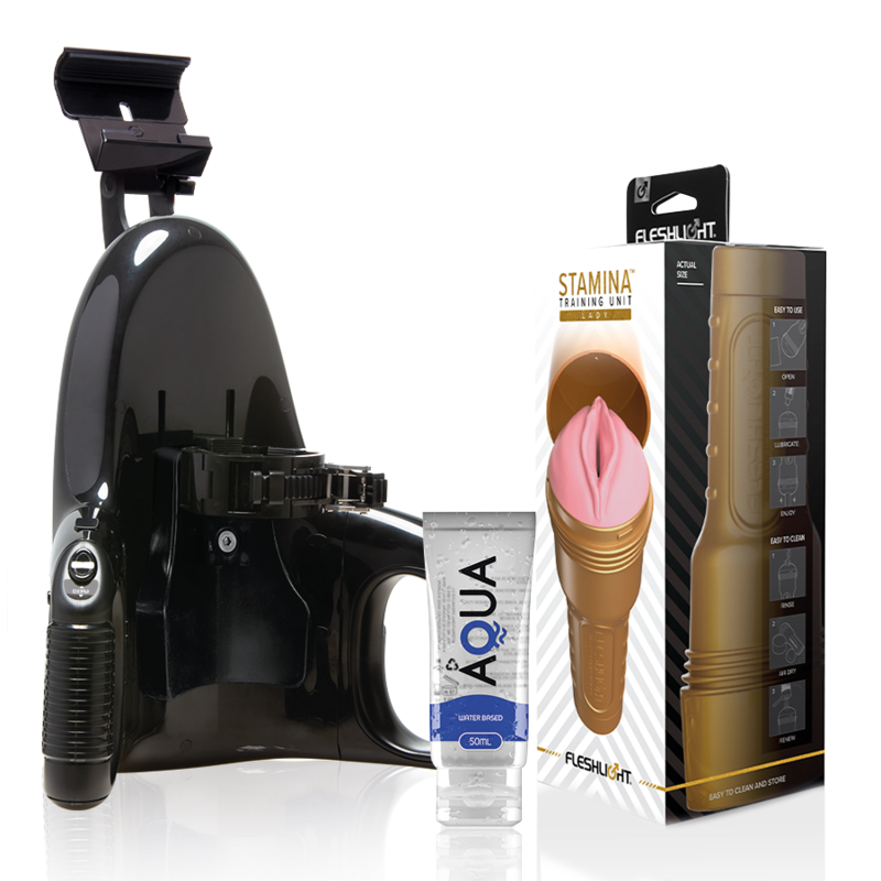 Fleshlight Pink Lady Stamina Masturbator + Universal Launch + Glidemiddel 50 ml