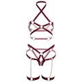 LEG AVENUE - Harness-BH med hjerte-hofteholder Vegansk skinn