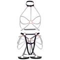 LEG AVENUE - Harness-BH med perle-hofteholder Vegansk skinn