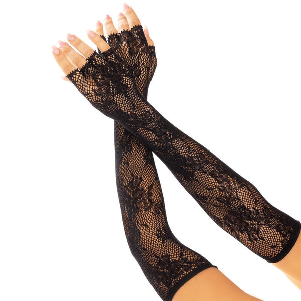 LEG AVENUE - Blomstrete Nettinghansker Fingerløse