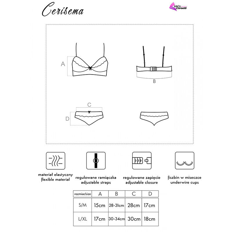 LIVCO CORSETTI FASHION - Cerisema BH og Truse