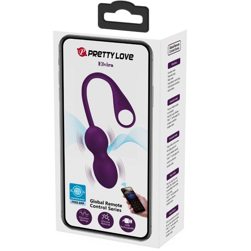 PRETTY LOVE - Elvira App-styrte Vibrerende Knipekuler