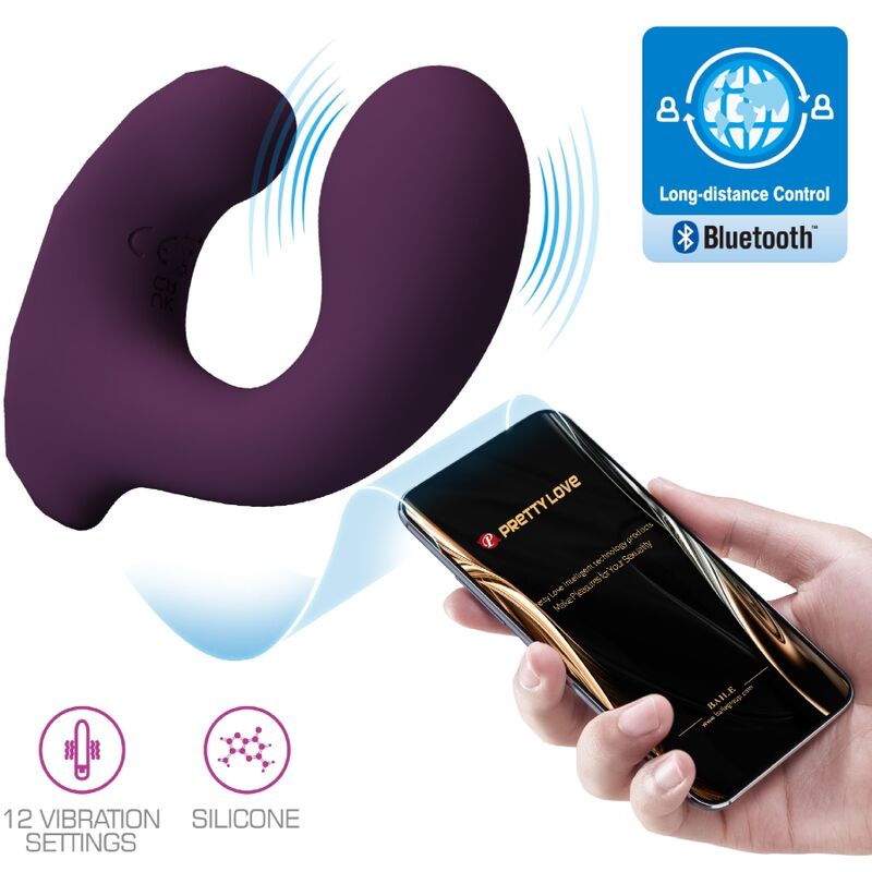 PRETTY LOVE - Billy Parvibrator med fjernkontroll Lilla (gratis app)