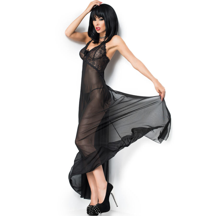 CHILIROSE - Lang Babydoll med String Sort