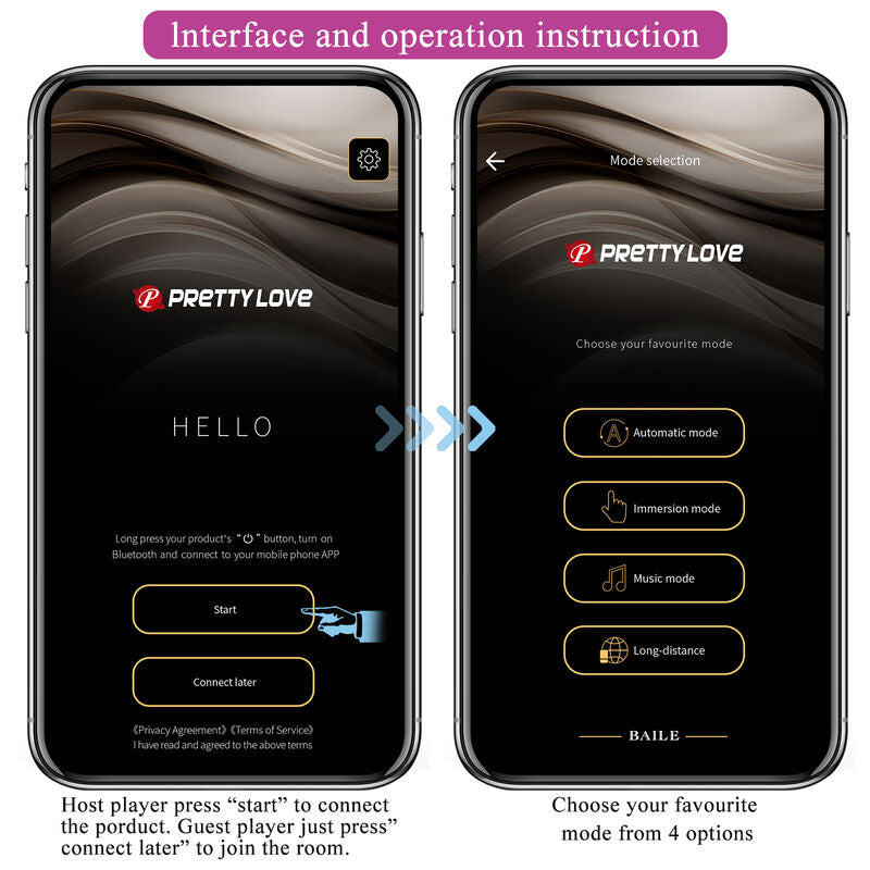PRETTY LOVE - Hector El-sjokk-vibrator App-styrt