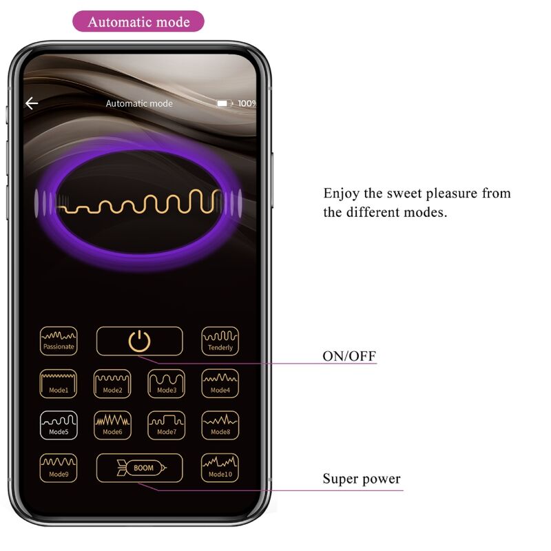 PRETTY LOVE - Abner App-styrt vibratoregg Lilla