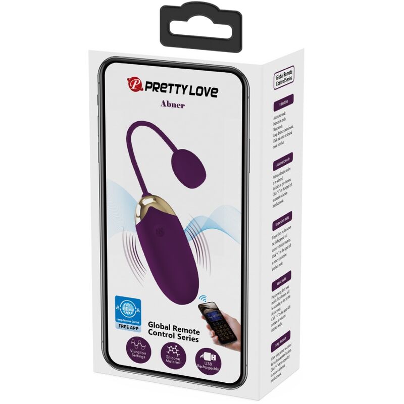 PRETTY LOVE - Abner App-styrt vibratoregg Lilla
