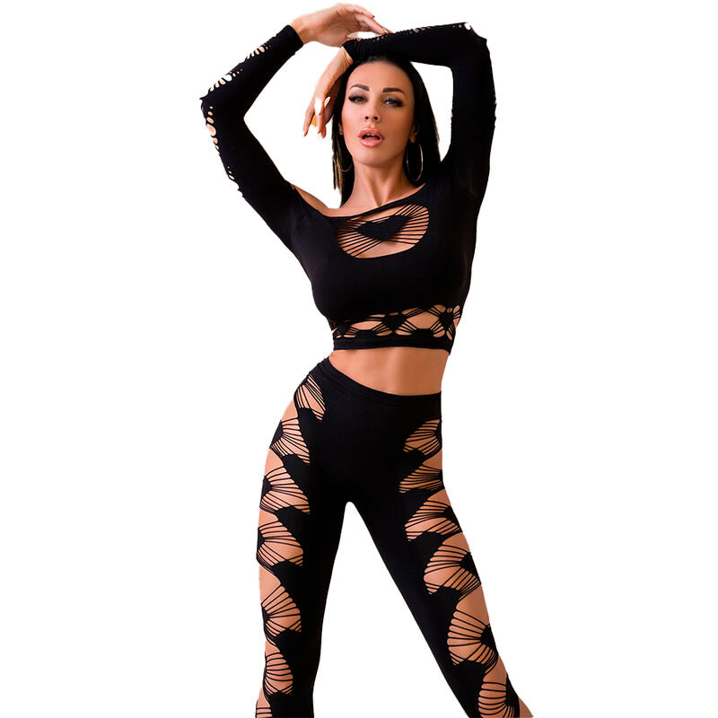 CHILIROSE - Topp og Leggings Sort