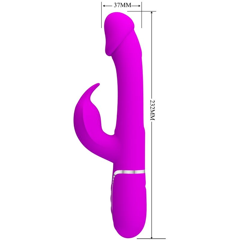 PRETTY LOVE - Kampas Rabbitvibrator 3-i-1 med tunge