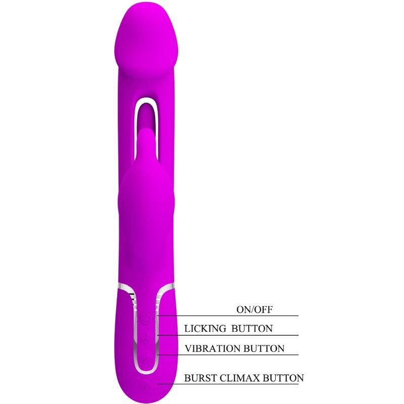 PRETTY LOVE - Kampas Rabbitvibrator 3-i-1 med tunge