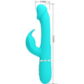PRETTY LOVE - Kampas 3-i-1 Rabbitvibrator med tunge Akvagrønn