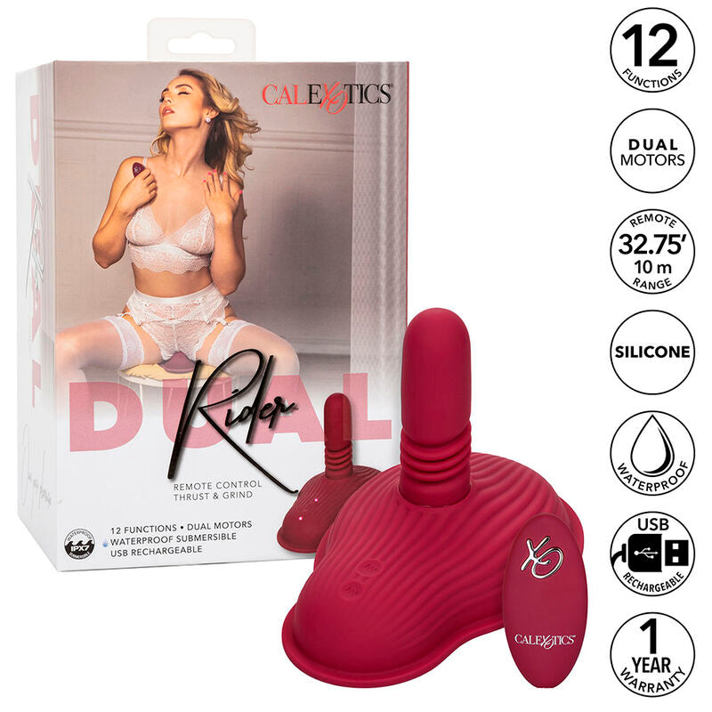 CALEXOTICS - Dual Rider Ride-on Vibrator med Støt og Fjernkontroll