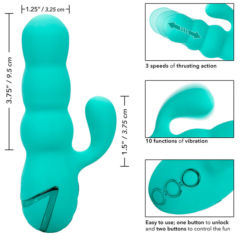 CALEXOTICS - Del Mar Diva Rabbitvibrator Aquagrønn