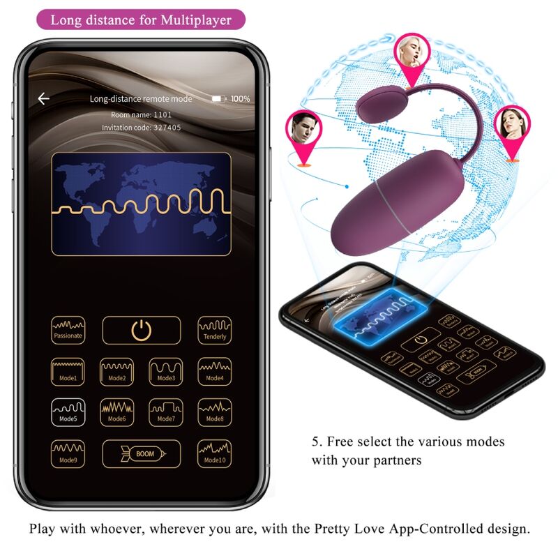 PRETTY LOVE - Nymph Vibratoregg App-styrt Lilla