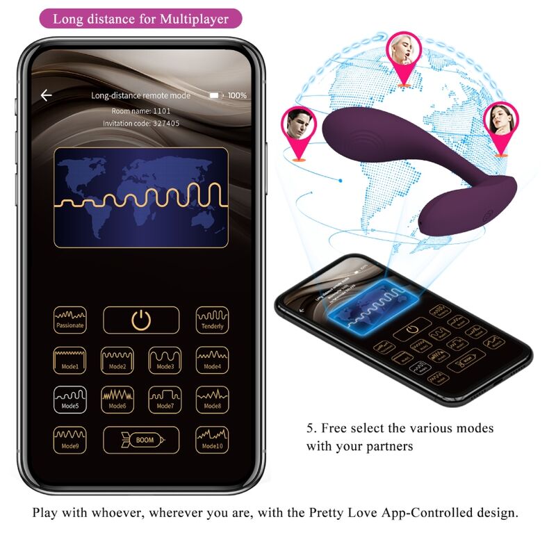 PRETTY LOVE - Baird G-punktsvibrator 12 vibrasjoner App-styrt