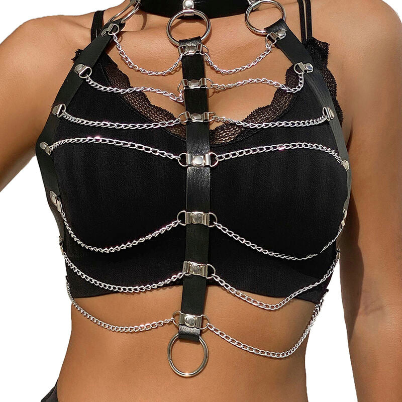 SUBBLIME - Bryst-Harness i Skinnlook med Kjeder