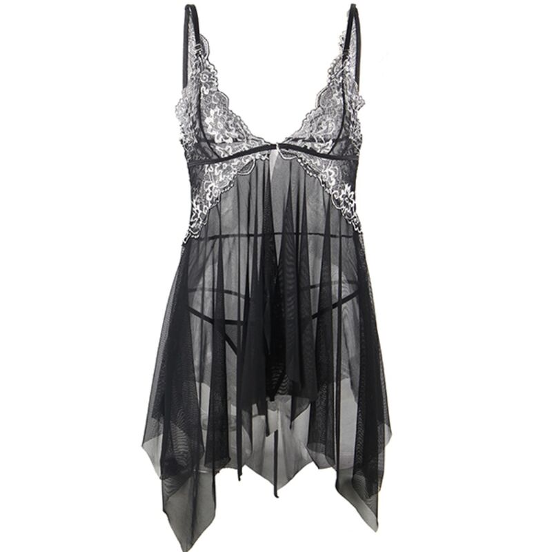 SUBBLIME - Babydoll i tyll med blonde-barm