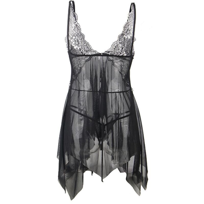 SUBBLIME - Babydoll i tyll med blonde-barm
